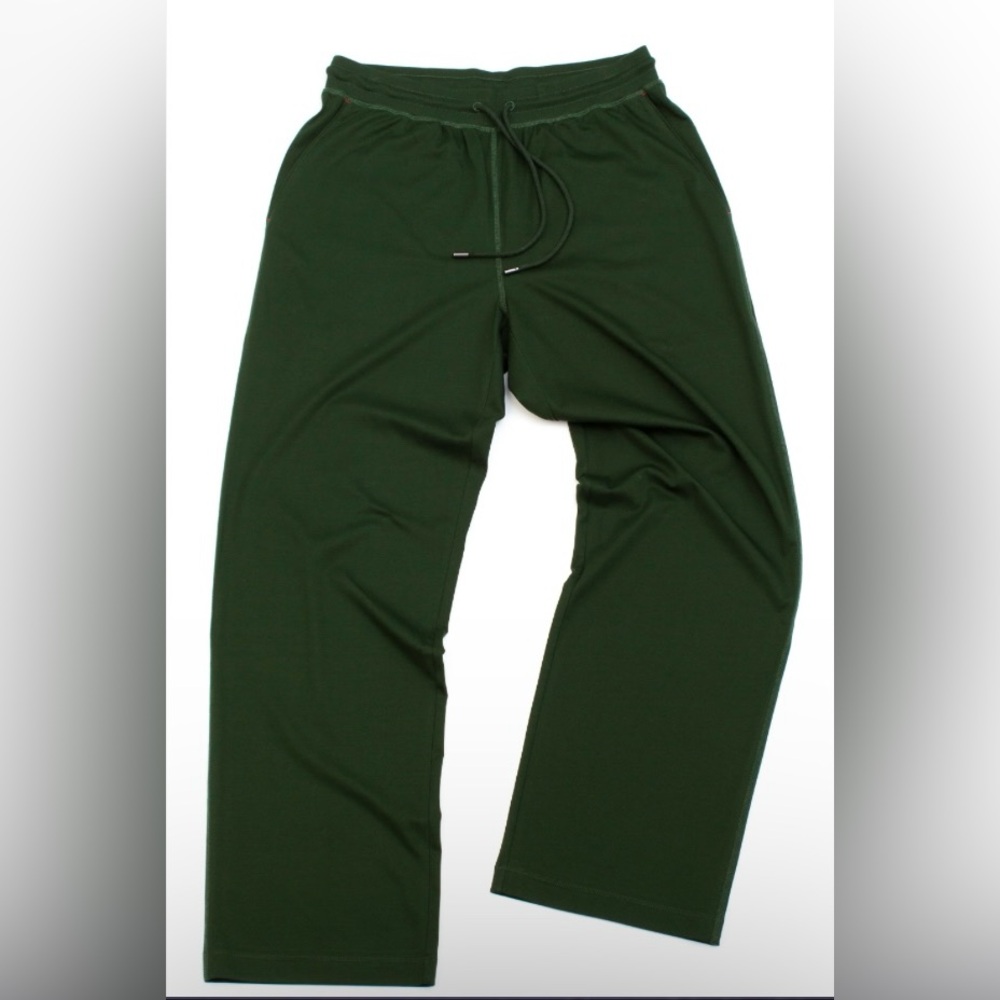 Green Joggers with Relaxed Fit and Smooth Fabric